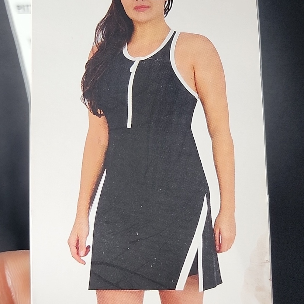 Black and White Sleeveless Dress